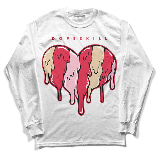 Dunk Low PRM Bacon DopeSkill Long Sleeve T-Shirt Slime Drip Heart Graphic Streetwear - White