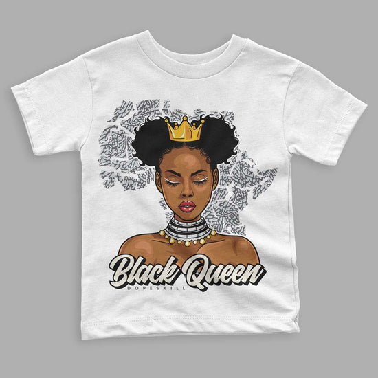 Jordan 1 Retro Low OG Black Cement DopeSkill Toddler Kids T-shirt Black Queen Graphic Streetwear - White