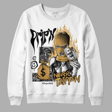 Jordan 11 "Gratitude" DopeSkill Sweatshirt Drip'n Never Tripp'n Graphic Streetwear - White