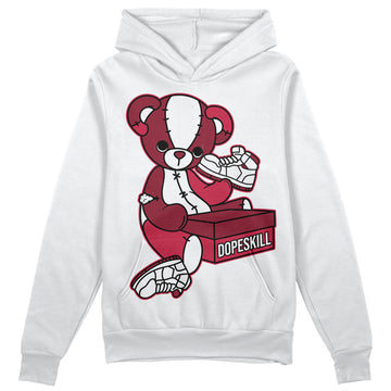 Jordan 1 Retro High '85 OG Metallic Burgundy DopeSkill Hoodie Sweatshirt Sneakerhead BEAR Graphic Streetwear - White