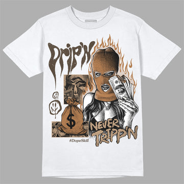 Jordan 3 Retro Palomino DopeSkill T-Shirt Drip'n Never Tripp'n Graphic Streetwear - White