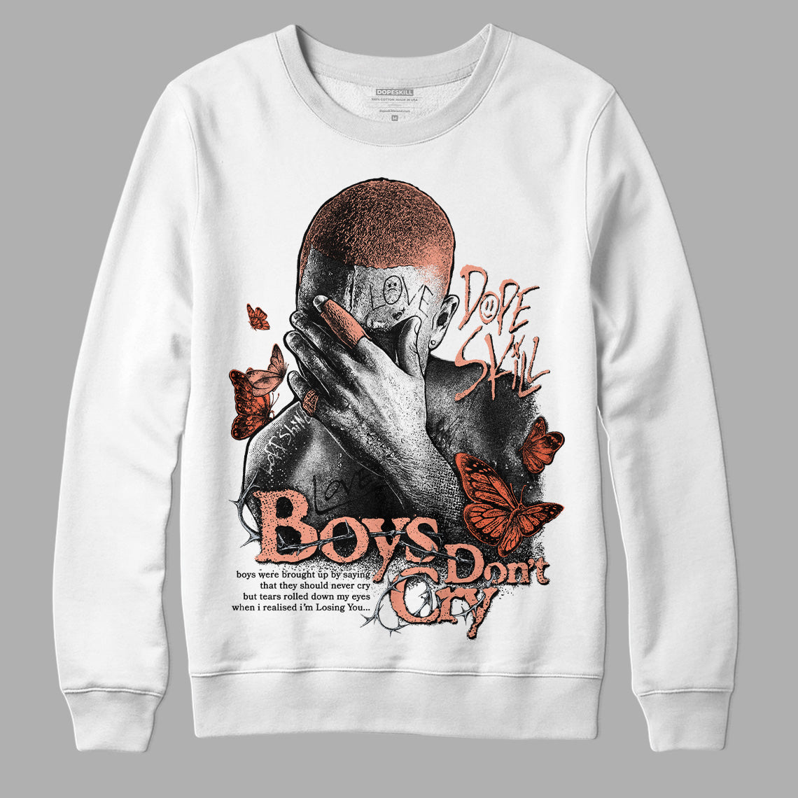 DJ Khaled x Jordan 5 Retro ‘Crimson Bliss’ DopeSkill Sweatshirt Boys Don't Cry Graphic Streetwear  - White 