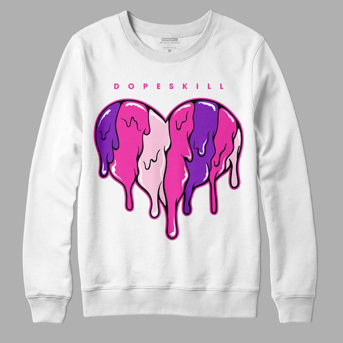 Pink Sneakers DopeSkill Sweatshirt Slime Drip Heart Graphic Streetwear - White