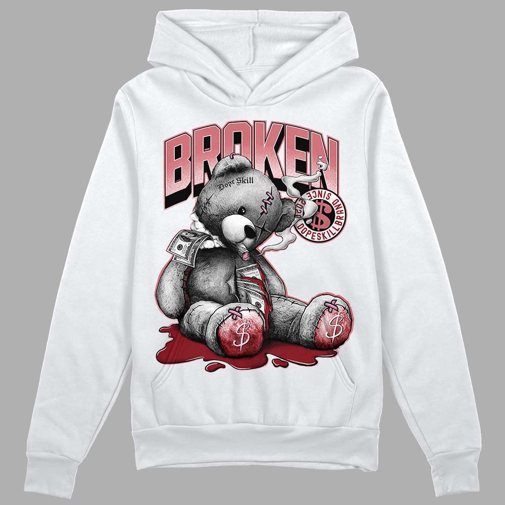 Valentine's Day Collection DopeSkill Hoodie Sweatshirt Sick Bear Graphic Streetwear - White 