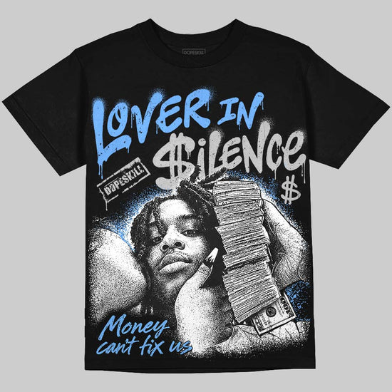 Jordan 5 Black University Blue DopeSkill Oversize Print T-Shirt Lover In $ilence Graphic Streetwear - Black