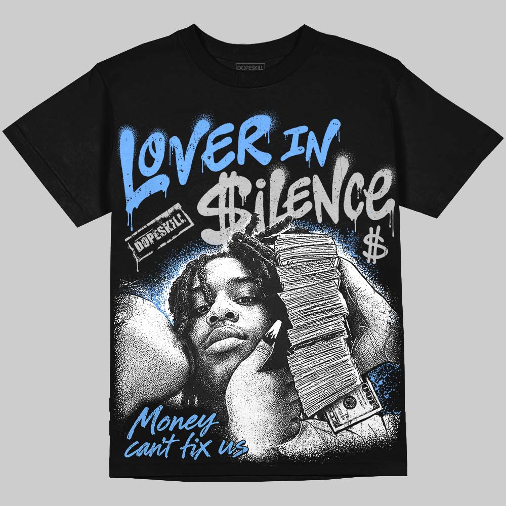 Jordan 5 Black University Blue DopeSkill Oversize Print T-Shirt Lover In $ilence Graphic Streetwear - Black