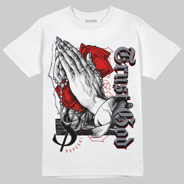 Jordan 9 Retro Fire Red DopeSkill T-Shirt Trust God Graphic Streetwear - White