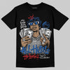 Jordan 3 "True Blue" DopeSkill T-Shirt All Hustle No Luck Graphic Streetwear - Black