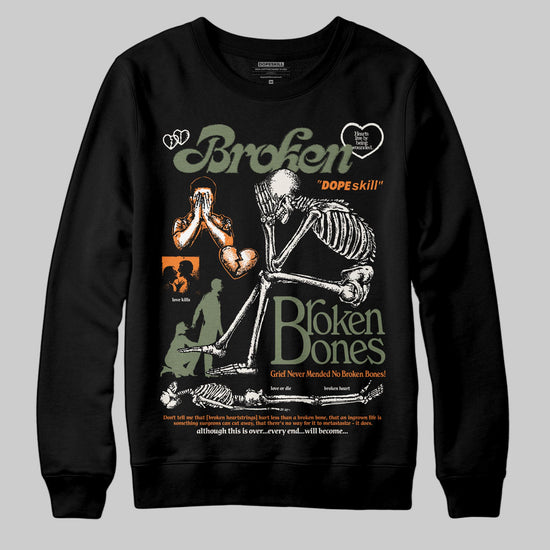 Jordan 4 Retro OG SP Undefeated (2025) DopeSkill Sweatshirt Broken Bones Graphic Streetwear - Black