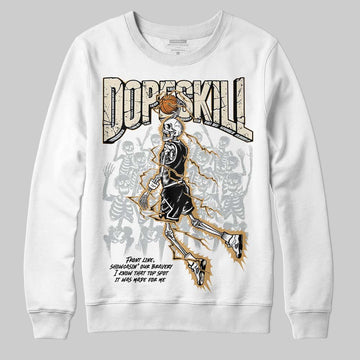 Jordan 5 Retro Reverse Metallic DopeSkill Sweatshirt Thunder Dunk Graphic Streetwear - White