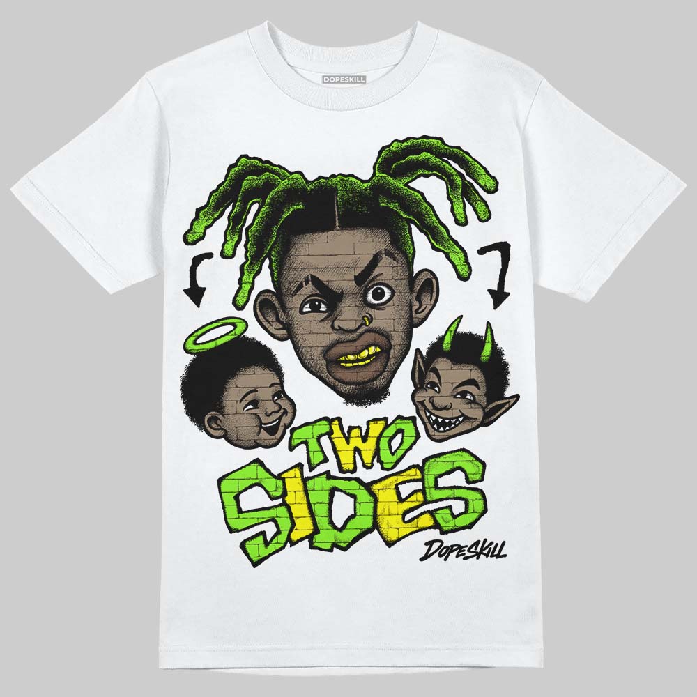 Neon Green Sneakers DopeSkill T-Shirt Two Sides Graphic Streetwear - White