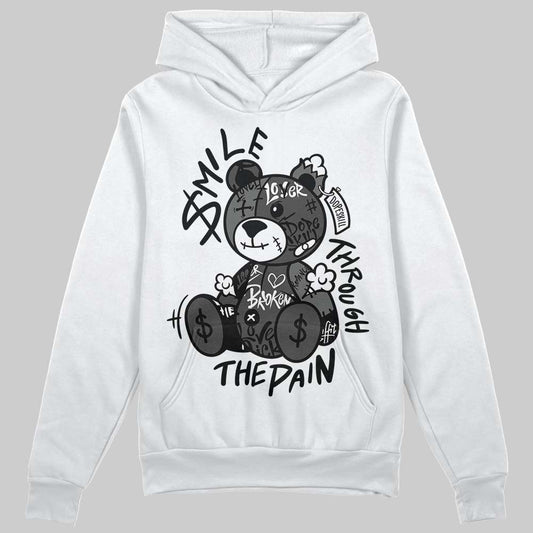 Jordan 4 “Black Cat” (2025) DopeSkill Hoodie Sweatshirt Smile Through The Pain Graphic Streetwear - White
