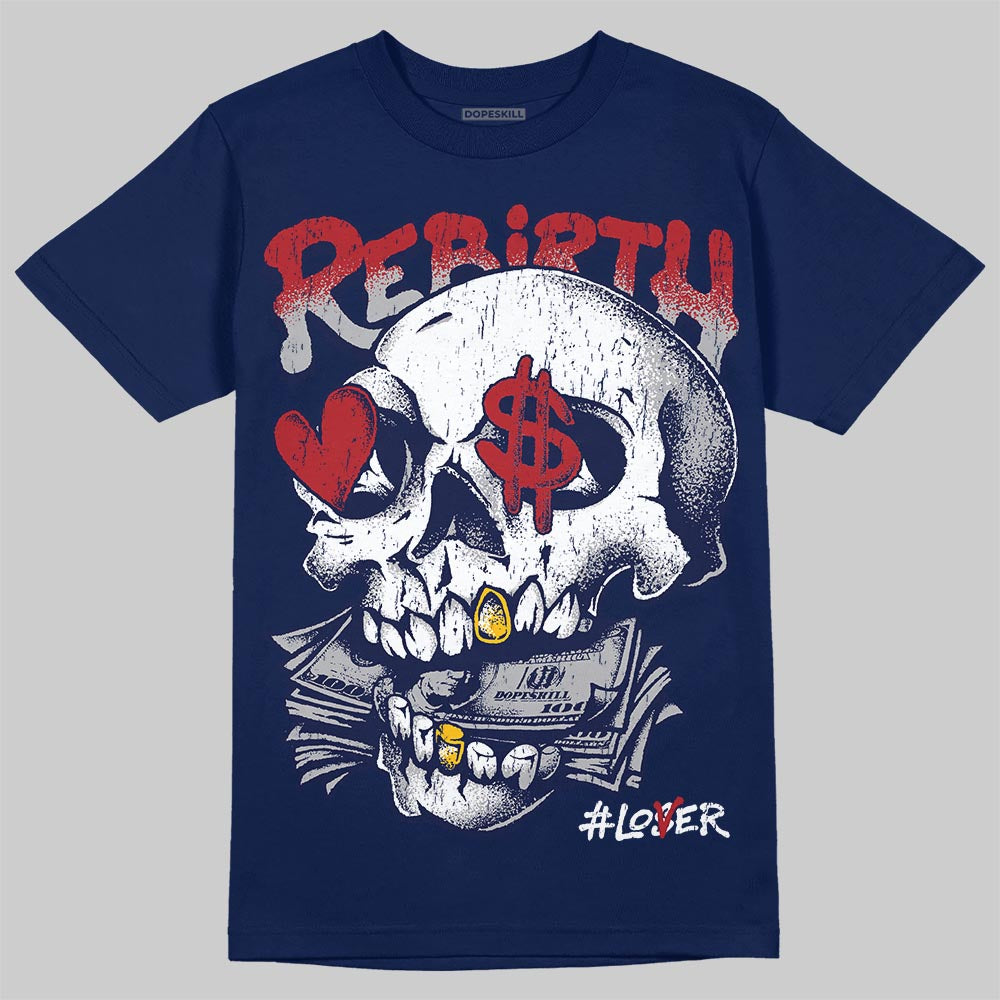 Jordan 12 Retro French Blue (2025) DopeSkill T-Shirt Rebirth Graphic Streetwear - Navy