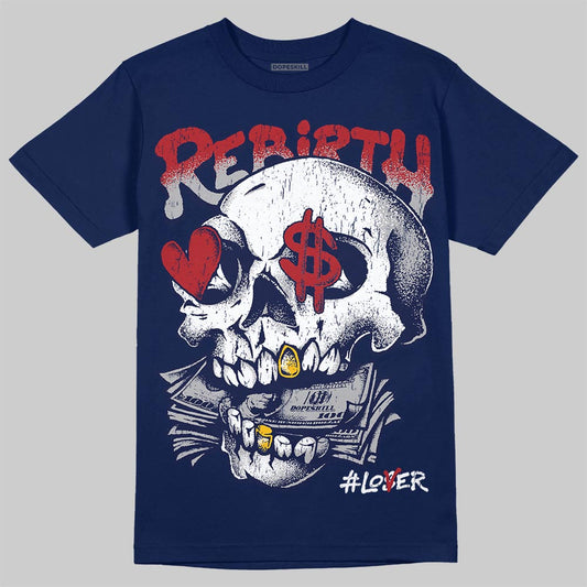 Jordan 12 Retro French Blue (2025) DopeSkill T-Shirt Rebirth Graphic Streetwear - Navy