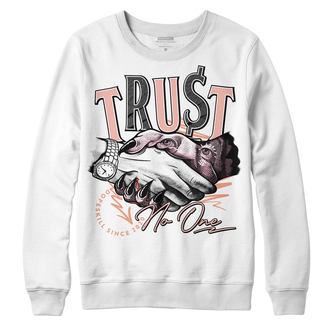 Jordan 11 Low “Legend Pink” DopeSkill Sweatshirt Trust No One Graphic Streetwear - White