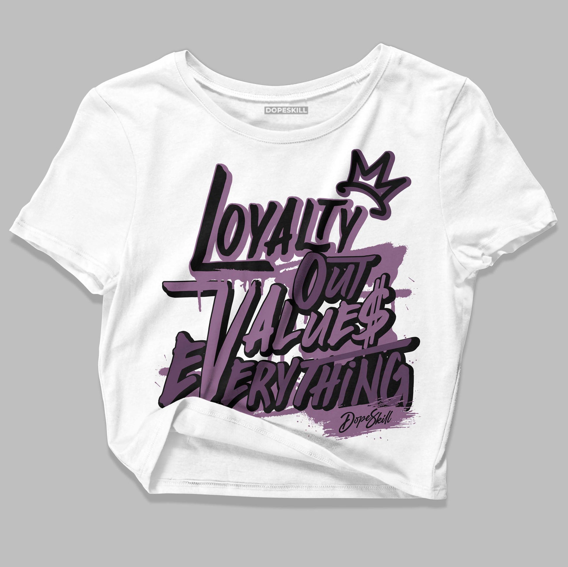 Jordan 2 “Mauve/Off-Noir” DopeSkill Women's Crop Top LOVE Graphic Streetwear - White