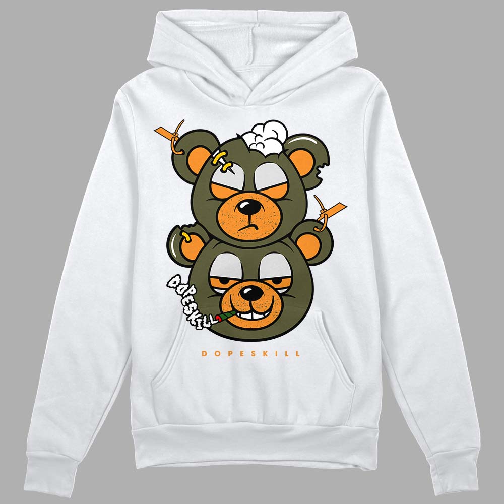 Jordan 5 "Olive" DopeSkill Hoodie Sweatshirt New Double Bear Graphic Streetwear - White 