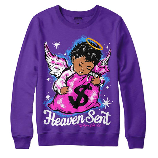 Jordan 13 Court Purple DopeSkill Purple Sweatshirt Heaven Sent Graphic Streetwear