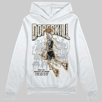 Jordan 5 Retro Reverse Metallic DopeSkill Hoodie Sweatshirt Thunder Dunk Graphic Streetwear - White