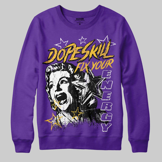 PURPLE Sneakers DopeSkill Sweatshirt Fix Your Energy Graphic Streetwear - purple