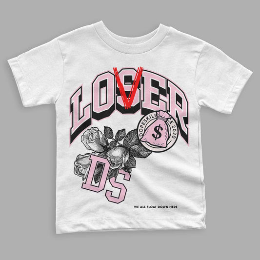 Dunk Low LX Pink Foam DopeSkill Toddler Kids T-shirt Loser Lover Graphic Streetwear - White