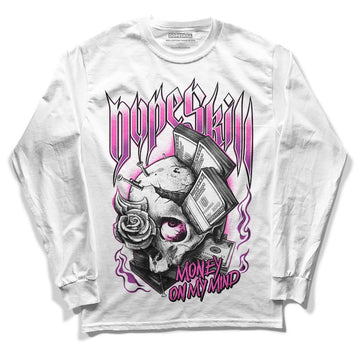 Jordan 4 GS “Hyper Violet” DopeSkill Long Sleeve T-Shirt Money On My Mind Graphic Streetwear - WHite