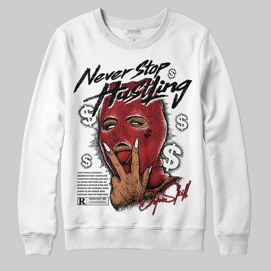 Nigel Sylvester x Jordan 1 Low OG “Nitro” DopeSkill Sweatshirt Never Stop Hustling Graphic Streetwear - White