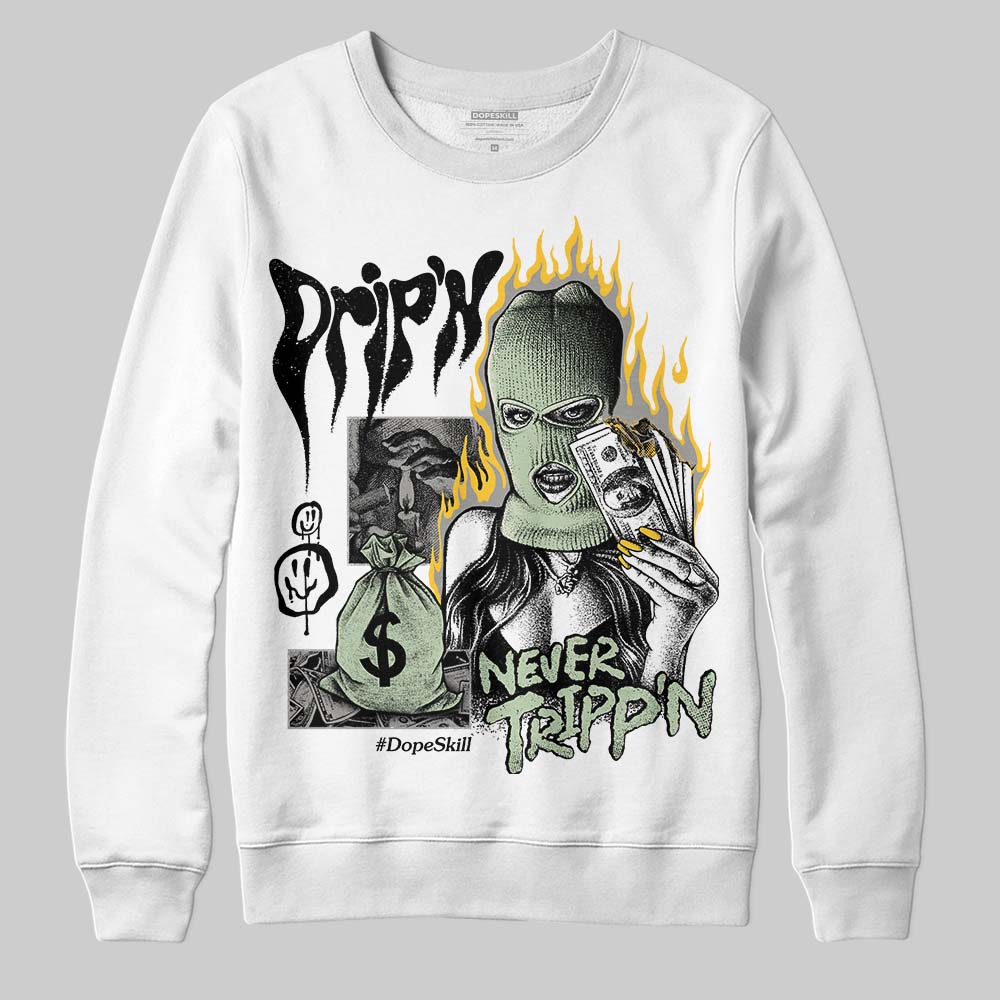 Jordan 4 WMNS “Seafoam” (2025) DopeSkill Sweatshirt Drip'n Never Tripp'n Graphic Streetwear - White