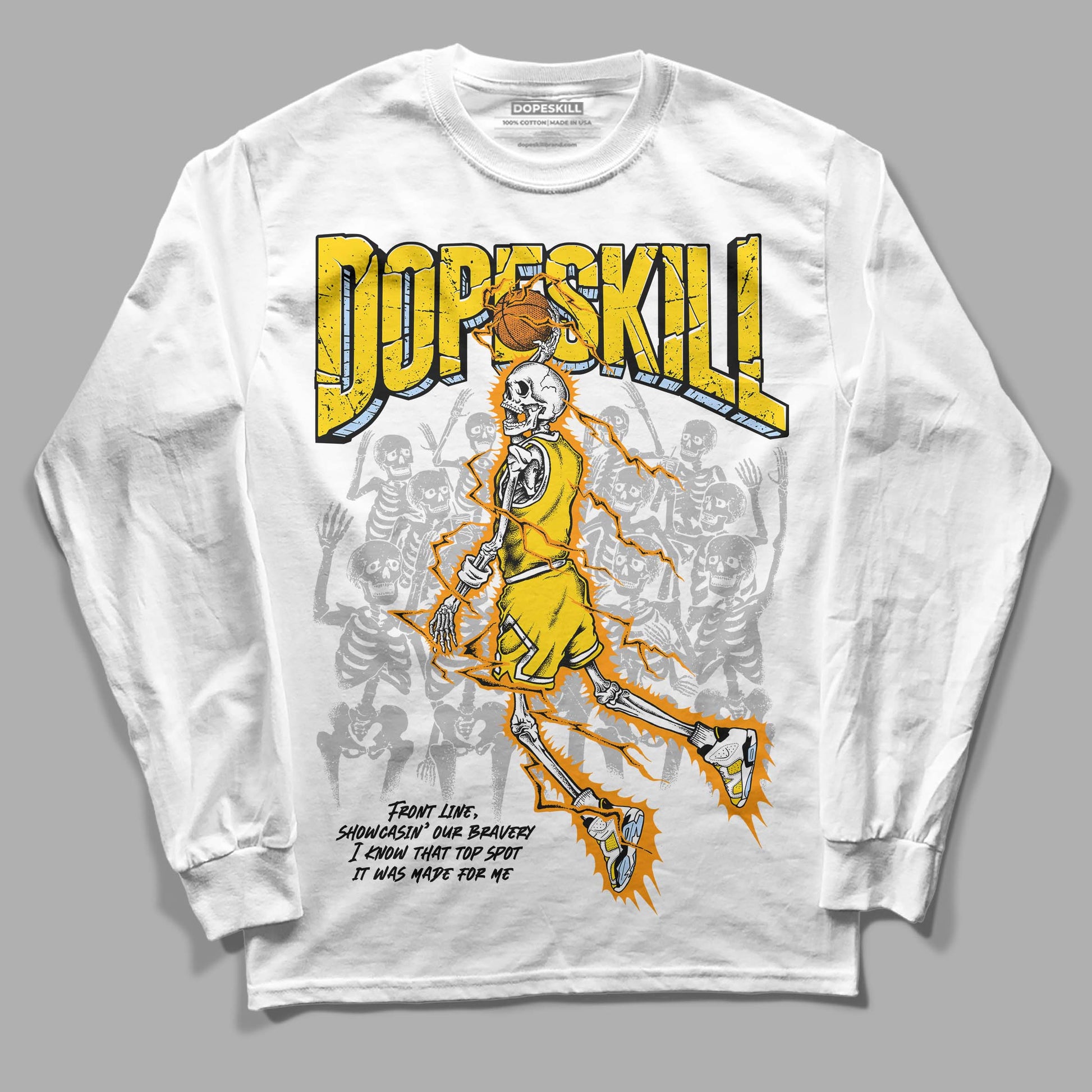 Jordan 6 “Yellow Ochre” DopeSkill Long Sleeve T-Shirt Thunder Dunk Graphic Streetwear - White