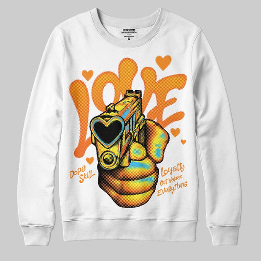 Orange, Black and White&nbsp;Sneakers DopeSkill Sweatshirt Love Shot Graphic Streetwear - White