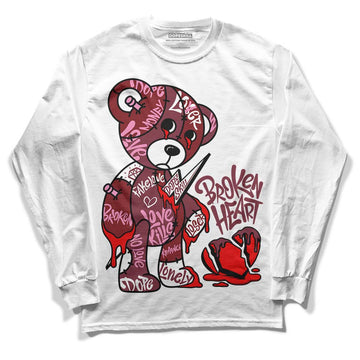 Jordan 1 Retro High OG “Team Red” DopeSkill Long Sleeve T-Shirt Broken Heart Graphic Streetwear - WHite