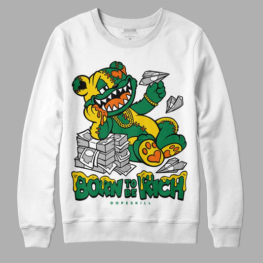 Green Sneakers DopeSkill Sweatshirt Born To Be Rich Graphic Streetwear - White 