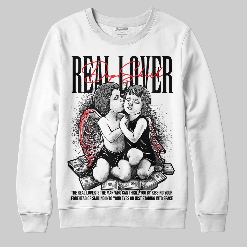 Rick Owens Leather Low Sneaker Black And Milk DopeSkill Sweatshirt Real Lover Graphic Streetwear - White 