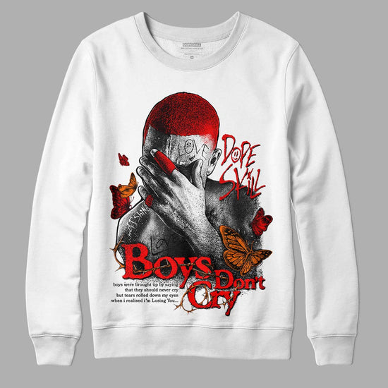 Jordan 1 Retro High OG "Satin Bred" DopeSkill Sweatshirt Boys Don't Cry Graphic Streetwear - White