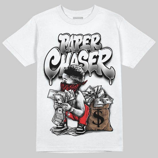 Black and White Sneakers DopeSkill T-Shirt Paper Chaser Boy Graphic Streetwear - White 