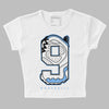 Jordan 9 Powder Blue DopeSkill Women's Crop Top No.9 Graphic Streetwear - White 