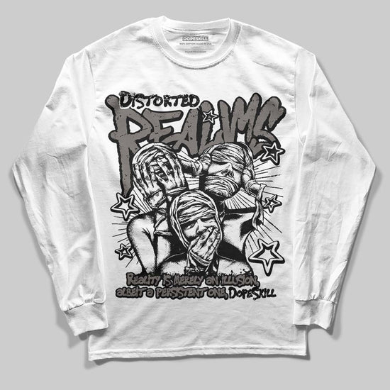 Jordan 4 Retro Cave Stone DopeSkill Long Sleeve T-Shirt Distorted Realms Graphic Streetwear - White
