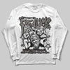 Jordan 4 Retro Cave Stone DopeSkill Long Sleeve T-Shirt Distorted Realms Graphic Streetwear - White