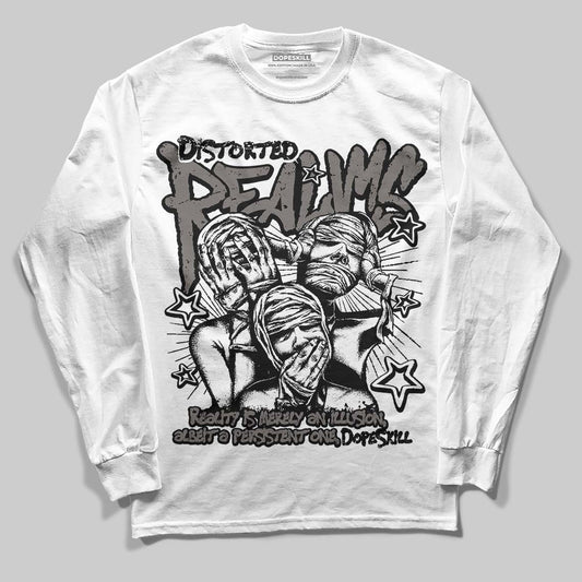 Jordan 4 Retro Cave Stone DopeSkill Long Sleeve T-Shirt Distorted Realms Graphic Streetwear - White