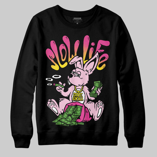 Pink Sneakers DopeSkill Sweatshirt Slow Life Graphic Streetwear - black