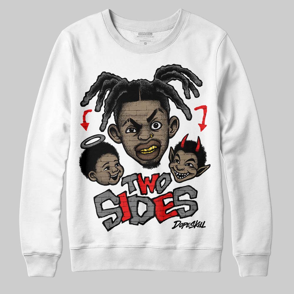 Grey Sneakers DopeSkill Sweatshirt Two Sides Graphic Streetwear - White