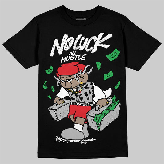 Black and White Sneakers DopeSkill T-Shirt No Luck, All Hustle Graphic Streetwear - Black