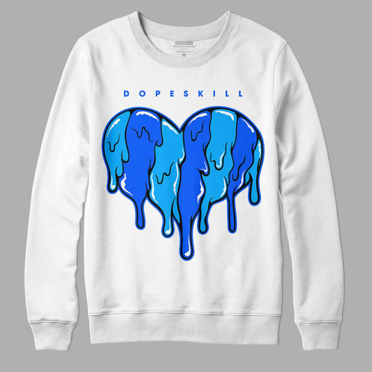 Royal Blue Sneakers DopeSkill Sweatshirt Slime Drip Heart Graphic Streetwear - White