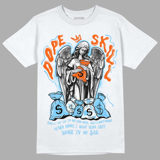 Dunk Low Futura University Blue DopeSkill T-Shirt Angels Graphic Streetwear - White 