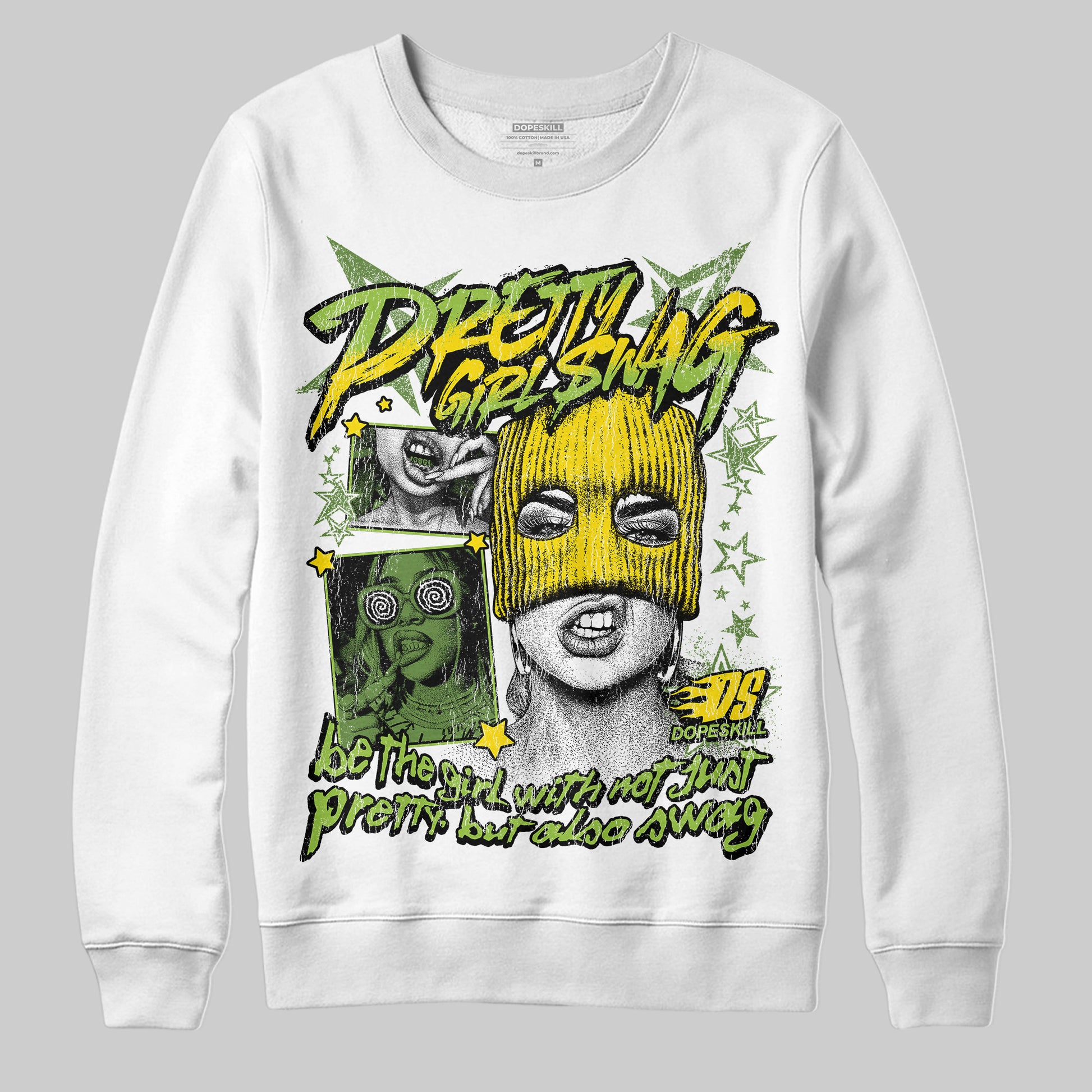 Dunk Low 'Chlorophyll' DopeSkill Sweatshirt Pretty Girl Swag Graphic Streetwear - White