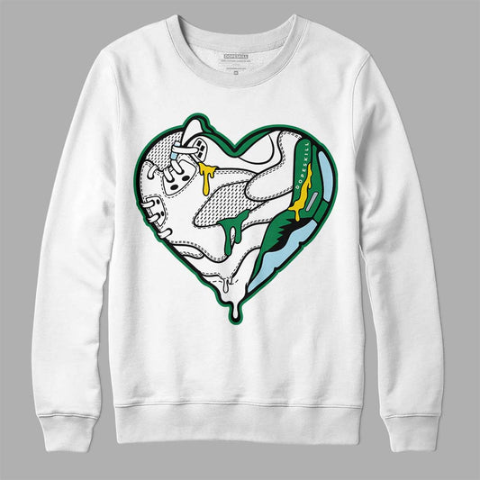 Jordan 5 “Lucky Green” DopeSkill Sweatshirt Heart Jordan 5 Graphic Streetwear - White 