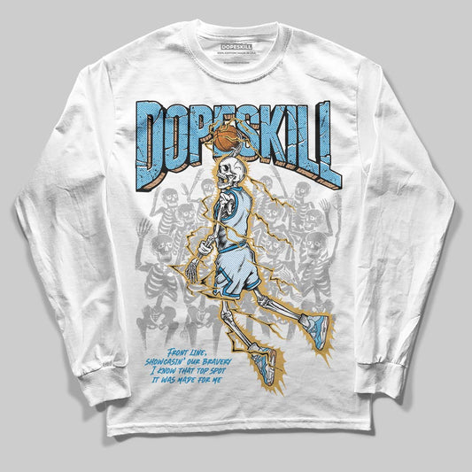 Jordan 4 Denim “Worn Blue” DopeSkill Long Sleeve T-Shirt Thunder Dunk Graphic Streetwear - White 