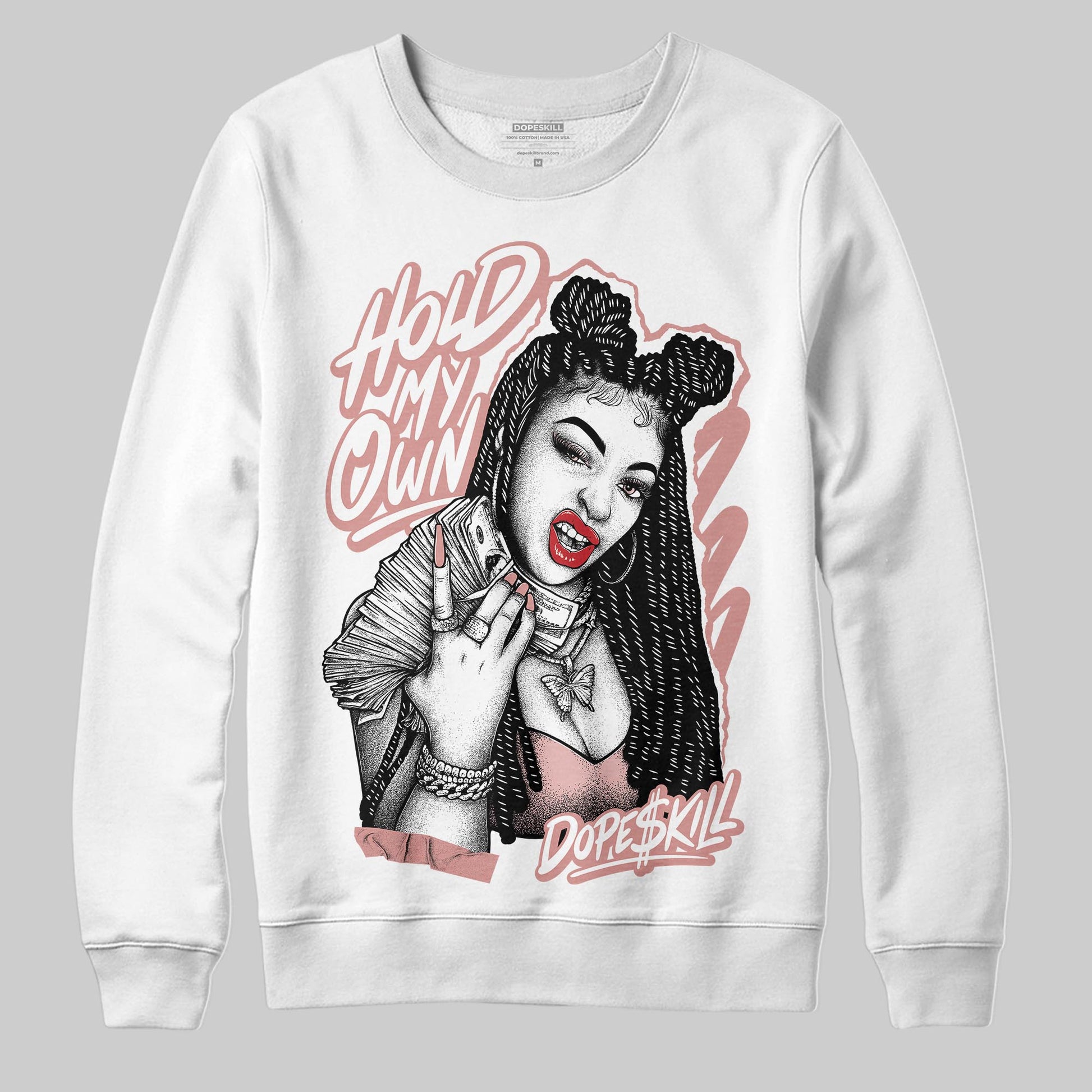 Jordan 40 “Dusty Rose” DopeSkill Sweatshirt New H.M.O Graphic Streetwear - White