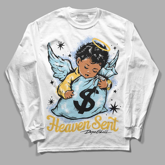 Jordan 13 “Blue Grey” DopeSkill Long Sleeve T-Shirt Heaven Sent Graphic Streetwear - White