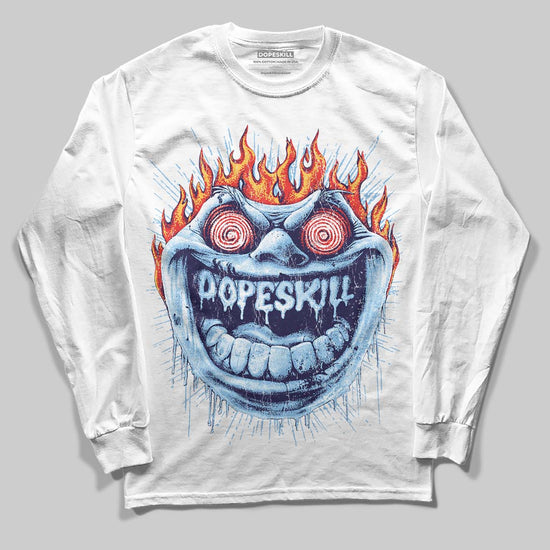 University Blue Sneakers DopeSkill Long Sleeve T-Shirt Hellfire Graphic Streetwear - White